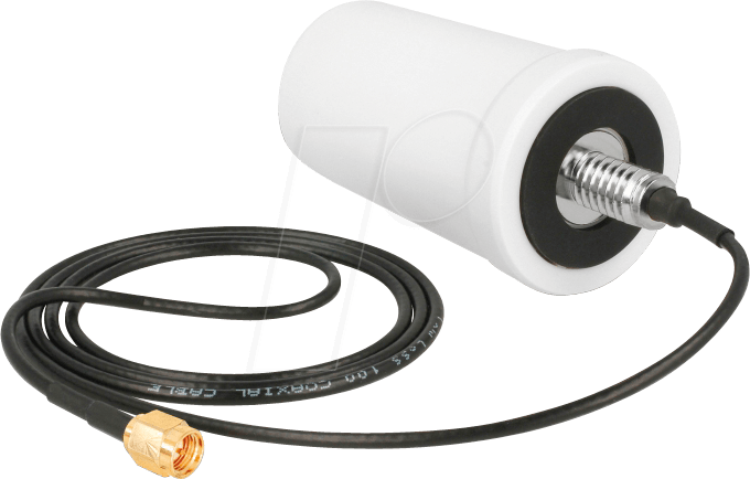 Bild von DeLOCK WLAN - Antenne - Wi-Fi - 1,4 dBi (for 2,4 - 2,5 GHz), 3 dBi (für 5,15 - 5,875 GHz) - ungerichtet - Innen / Außen, Schraubmontage - weiß (89486)