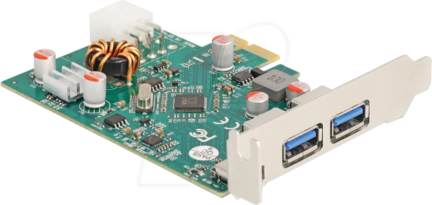 Bild von Delock PCI Express x1 Karte zu 1 x extern USB Type-C Buchse PD 30 W+ 2 Typ-A (90229)