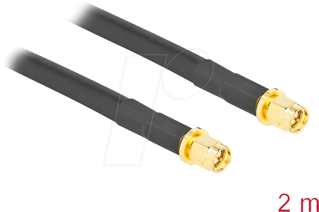 Bild von Delock Antennenkabel SMA Stecker zu SMA Stecker LMR/CFD300 2 m low loss (0.31 dB, Antennenkabel), Antennenkabel