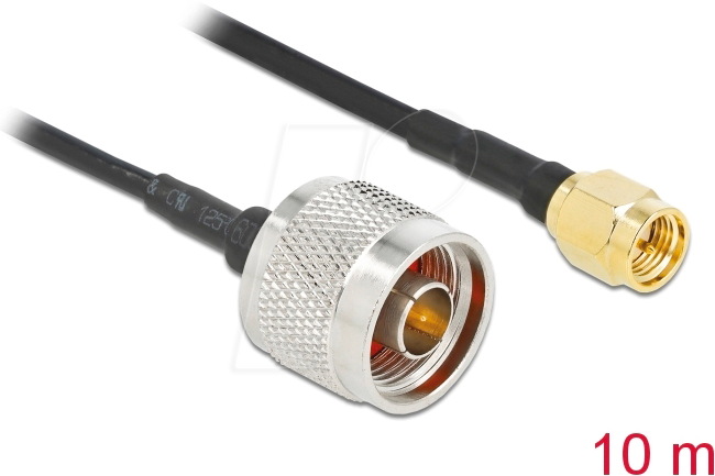Bild von Delock Antennenkabel N Stecker zu SMA Stecker LMR/CFD100 10 m low loss (0.99 dB, Antennenkabel), Antennenkabel