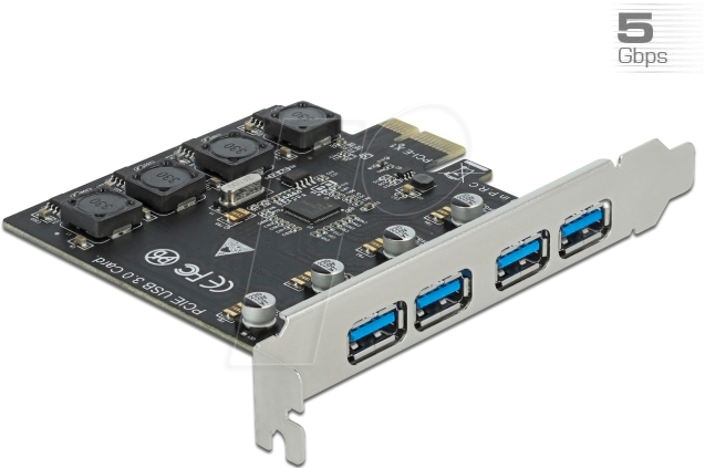 Bild von Delock PCI Express x1 Karte zu 4 x extern USB Typ-A Buchse SuperSpeed USB