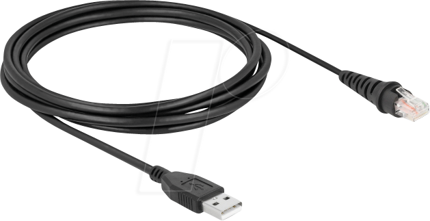 Bild von Delock 90612 - RJ50 zu USB 2.0 Typ-A Barcodescanner Kabel 3 m Computer-Kabel, RJ50, RJ50 (300,00 cm)
