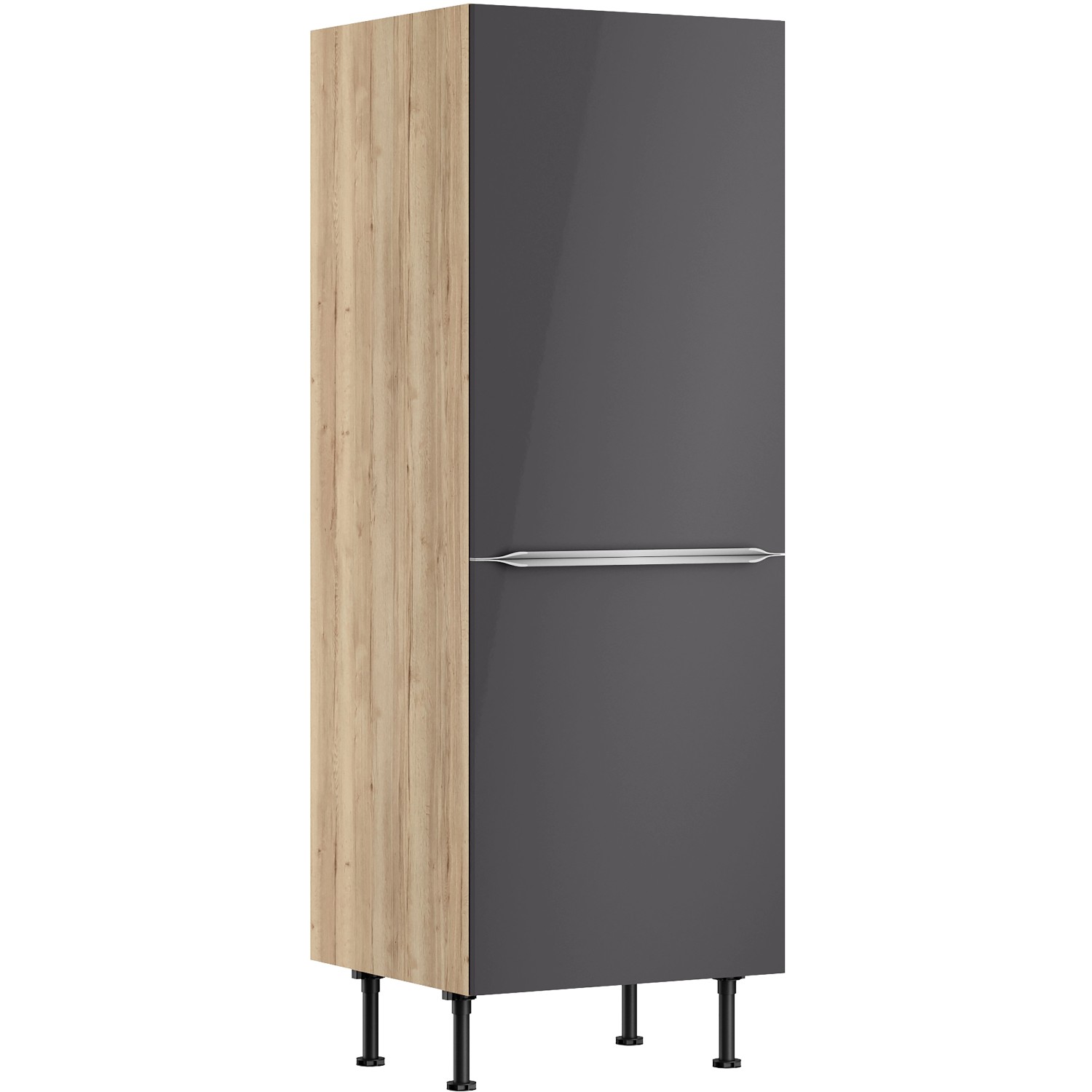 Bild von Optifit Midischrank für Kühlschrank Linus984 60 cm Anthrazit-Wildeiche
