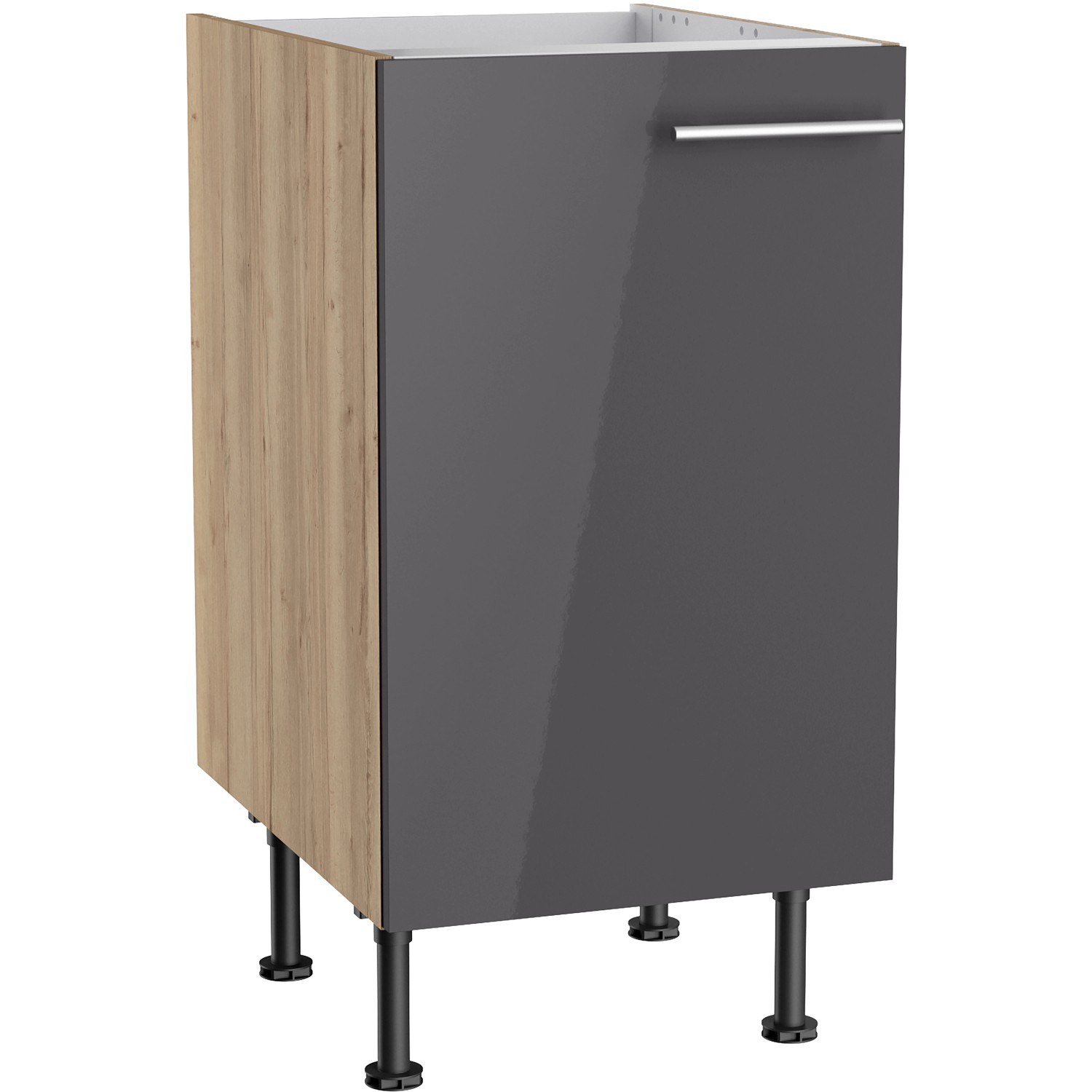 Bild von Optifit Spülenunterschrank Jonte984 45 cm x 87 cm x 58,4 cm Anthrazit-Wildeiche