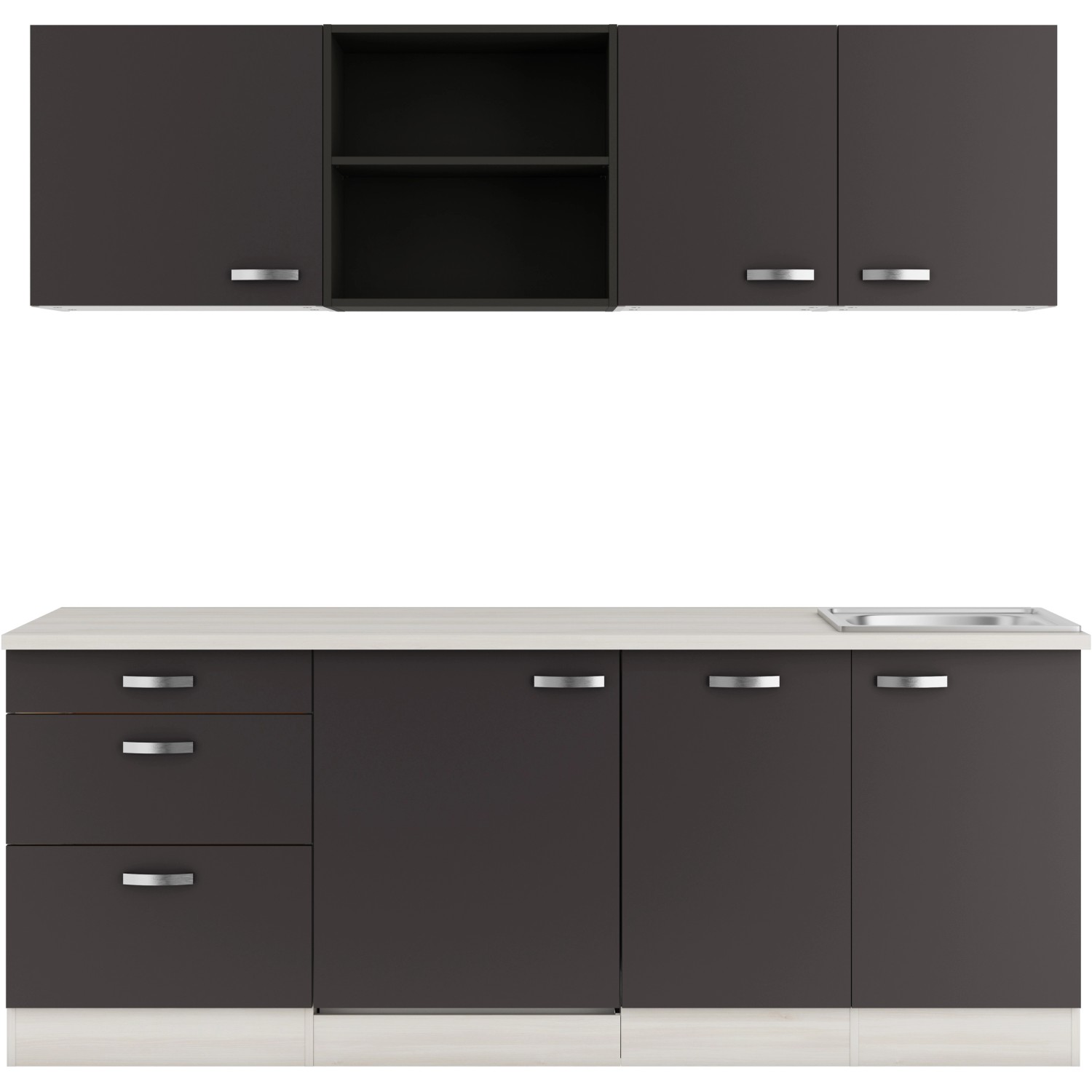 Bild von OPTIFIT Faro220 Küchenzeile 210 cm ohne E-Geräte Anthrazit