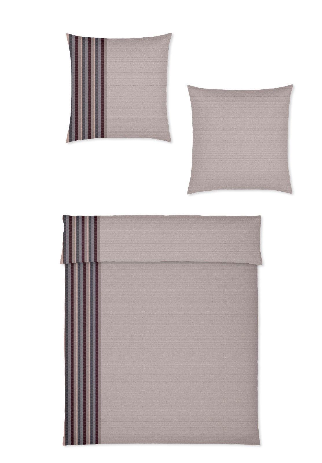 Bild von elegante Covered Mako-Satin Bettwäsche Border 748-001-135x200-80x80 marsala