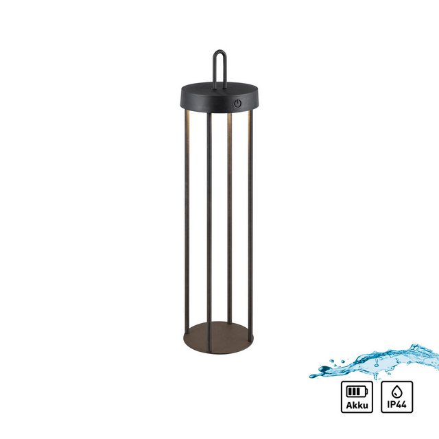 Bild von JUST LIGHT Stehlampe ANSELM, Dimmfunktion, LED fest integriert, Warmweiß, Akkuleuchte