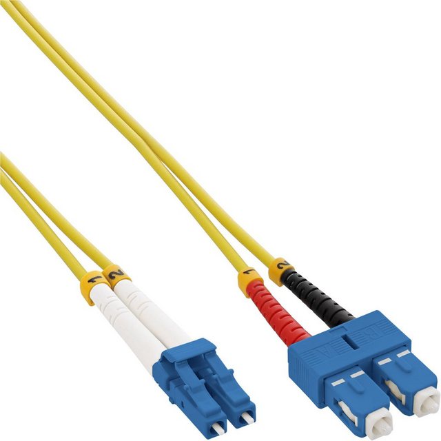 Bild von INTOS ELECTRONIC AG InLine® LWL Duplex Kabel LC/SC 9/125µm, OS2, 5m LAN-Kabel