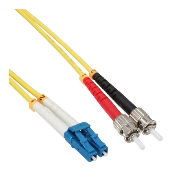Bild von INTOS ELECTRONIC AG InLine® LWL Duplex Kabel, LC/ST, 9/125µm, OS2, 10m LAN-Kabel
