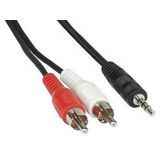 Bild von 0.50m InLine Audio Adapterkabel 3.5mm Klinken-Stecker auf 2xCinch Stecker Schwarz