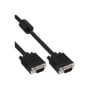 Bild von 15.00m InLine S-VGA Anschlusskabel doppelt geschirmt VGA 15pol Stecker auf VGA 15pol Stecker Schwarz Ferritkern