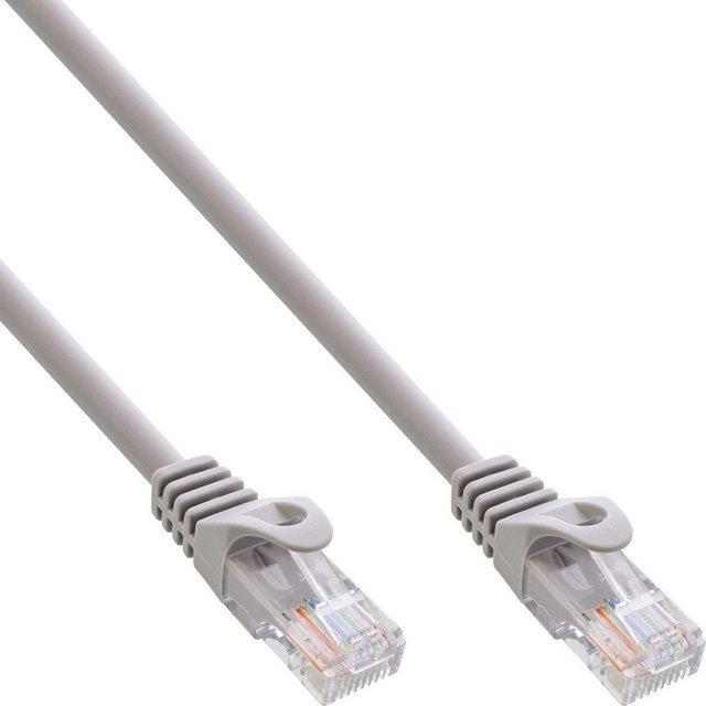 Bild von 0.50m InLine Cat. 5e Patchkabel U/UTP RJ45 Stecker auf RJ45 Stecker Grau