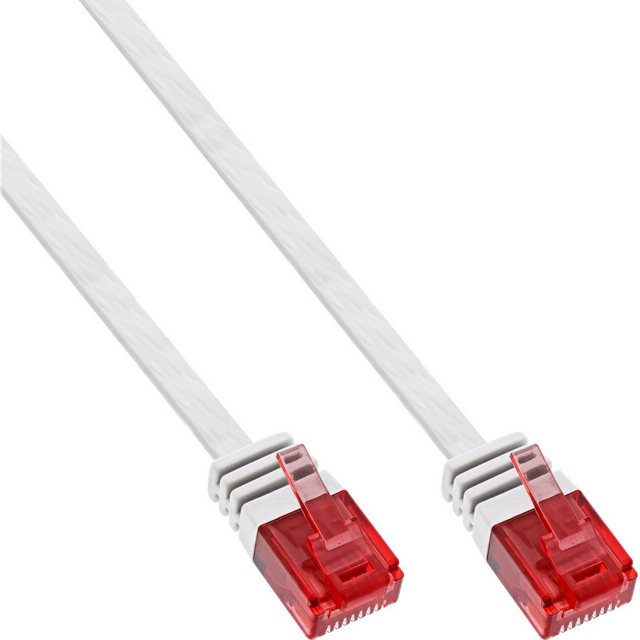 Bild von 7.00m InLine Cat. 6 Patchkabel flach U/UTP RJ45 Stecker auf RJ45 Stecker Weiß