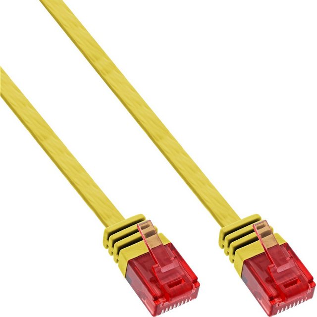 Bild von 7.00m InLine Cat. 6 Patchkabel flach U/UTP RJ45 Stecker auf RJ45 Stecker Gelb