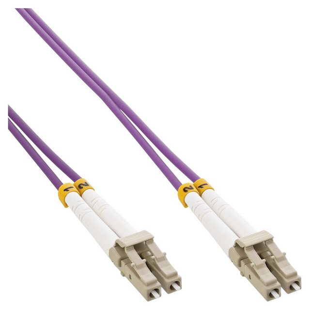 Bild von 3.00m InLine LWL Duplex Patchkabel 50/125 µm OM4 LC Stecker auf LC Stecker Violett