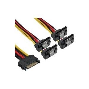 Bild von Inline InLine® SATA Strom-Y-Kabel, SATA BU/4x SATA ST gew., m. Laschen, 0,15m Computer-Kabel