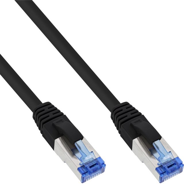 Bild von InLine - Patch-Kabel - RJ-45 (M) - RJ-45 (M) - 10,0m - SFTP, PiMF - CAT 6a - glatt, halogenfrei - Schwarz (76800S)
