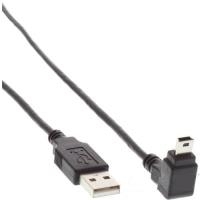Bild von InLine® USB 2.0 Mini-Kabel, Stecker A an Mini-B Stecker (5pol.) unten abgewinkelt 90°, schwarz, 0,5m (34205)