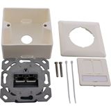 Bild von InLine Cat.6A Anschlussdose AP/UP 2x RJ45 Buchse RAL9010 weiß waagrecht