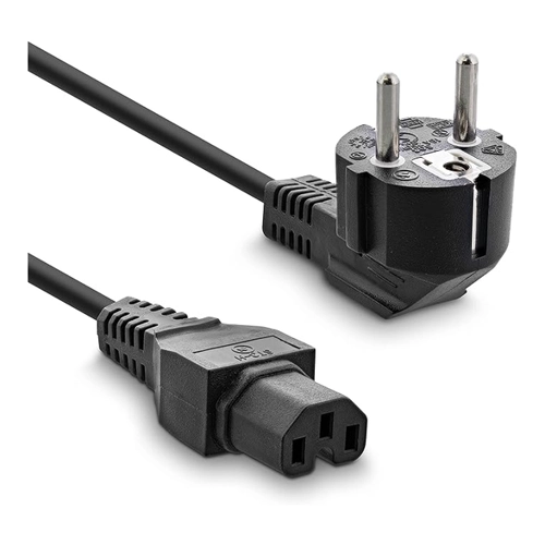 Bild von InLine® Netzkabel, Schutzkontakt gewinkelt auf Warmgerätestecker gerade, schwarz, 1,8m