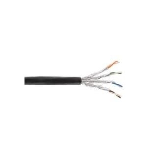 Bild von 100.00m InLine Cat. 7a Rohkabel Verlegekabel S/FTP PiMF 1200MHz Schwarz Outdoor