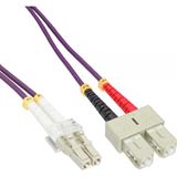 Bild von 0.50m InLine LWL Duplex Patchkabel 50/125 µm OM4 LC Stecker auf SC Stecker Violett