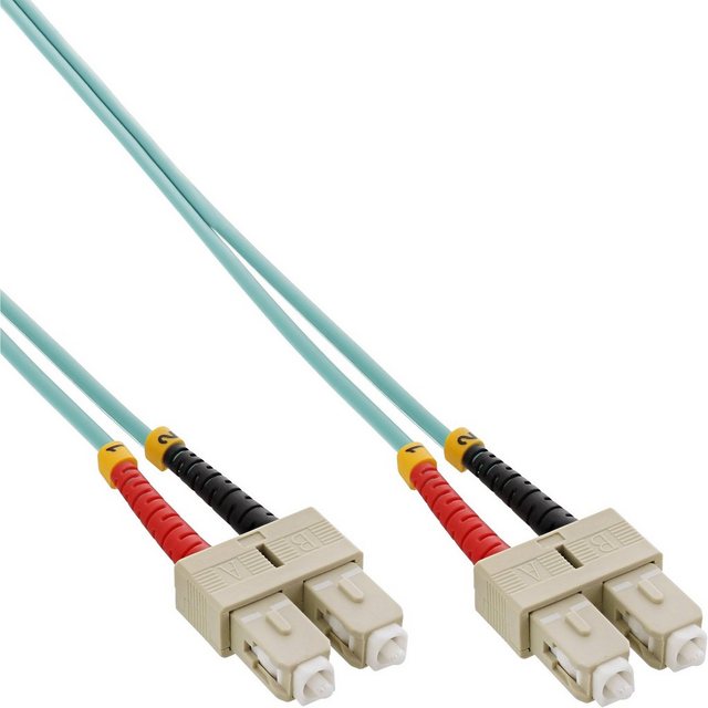 Bild von InLine - Patch-Kabel - SC multi-mode (M) bis SC multi-mode (M) - 15,0m - Glasfaser - 50/125 Mikrometer - OM3 - halogenfrei - Türkis (83515O)