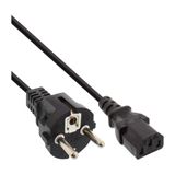 Bild von 0.30m InLine Stromkabel Schutzkontakt Stecker auf C13 Buchse Schwarz