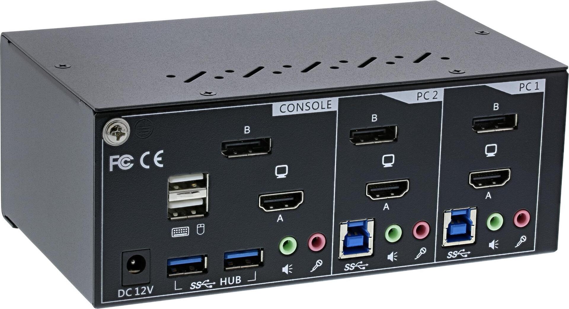 Bild von INLINE 62642I - KVM-/Audio-/USB-Switch - 2 x KVM/Audio/USB - 1 lokaler Benutzer - Desktop (62642I)