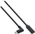 Bild von InLine - USB-Verlängerungskabel - 24 pin USB-C (M) gewinkelt zu 24 pin USB-C (W) - USB 3,2 Gen 1 - 3 A - 1,5m - unterstützt Stromversorgung - Schwarz (35784)