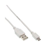 Bild von 1.80m InLine USB Datenkabel USB 2.0 USB A Stecker auf USB Micro-B Stecker Weiß