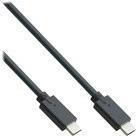 Bild von INLINE - USB-Kabel - USB-C (M) bis USB-C (M) - USB 3.2 Gen 2 - 20 V - 5 A - 2 m - USB-Stromversorgung (100 W) - Schwarz