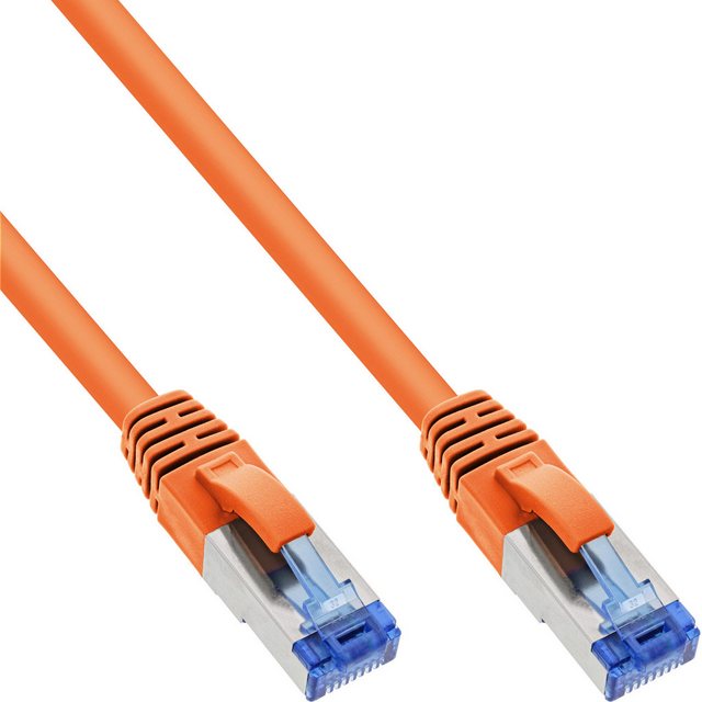 Bild von 0.30m InLine Cat. 6a Patchkabel S/FTP RJ45 Stecker auf RJ45 Stecker Orange 10GbE / LSZH / vergoldete Stecker und Kupferkontakte