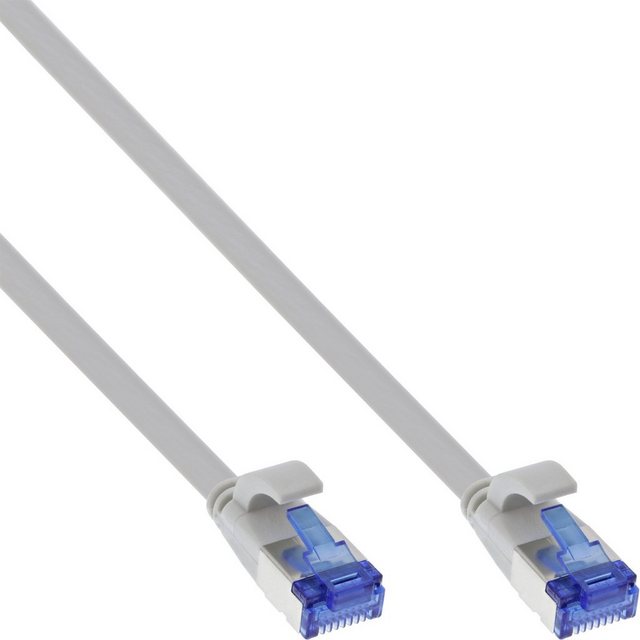 Bild von 7.50m InLine Cat. 6a Anschlusskabel U/FTP RJ45 Stecker auf RJ45 Stecker Grau flach / geschirmt / halogenfrei