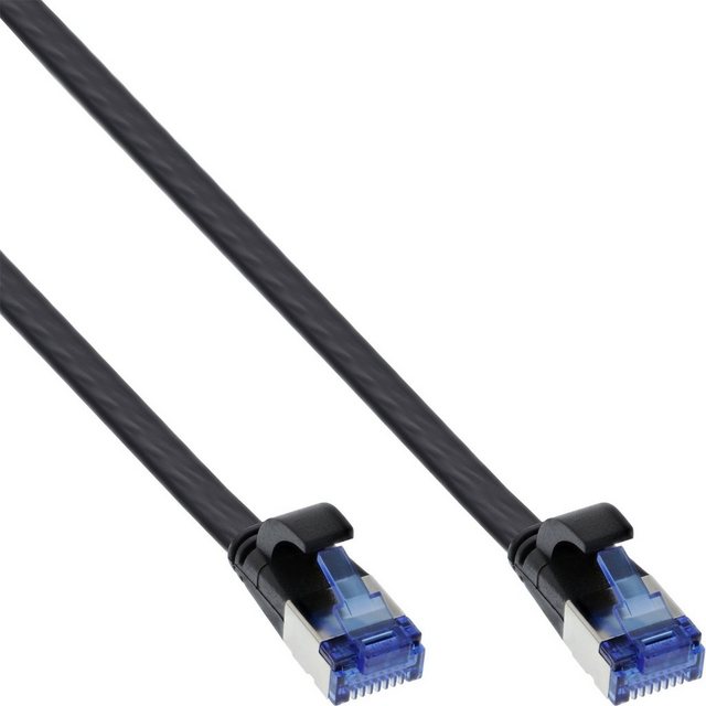 Bild von 5.00m InLine Cat. 6a Anschlusskabel U/FTP RJ45 Stecker auf RJ45 Stecker Schwarz flach / geschirmt / halogenfrei