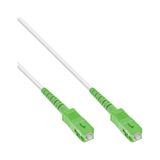 Bild von 25.00m InLine LWL Patchkabel 50/125 µm OS2 SC-APC Stecker auf SC-APC Stecker Weiß/Grün LSZH / Simplex