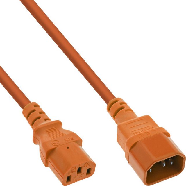 Bild von InLine - Spannungsversorgungs-Verlängerungskabel - IEC 60320 C13 zu IEC 60320 C14 1,5m - orange (16504O)