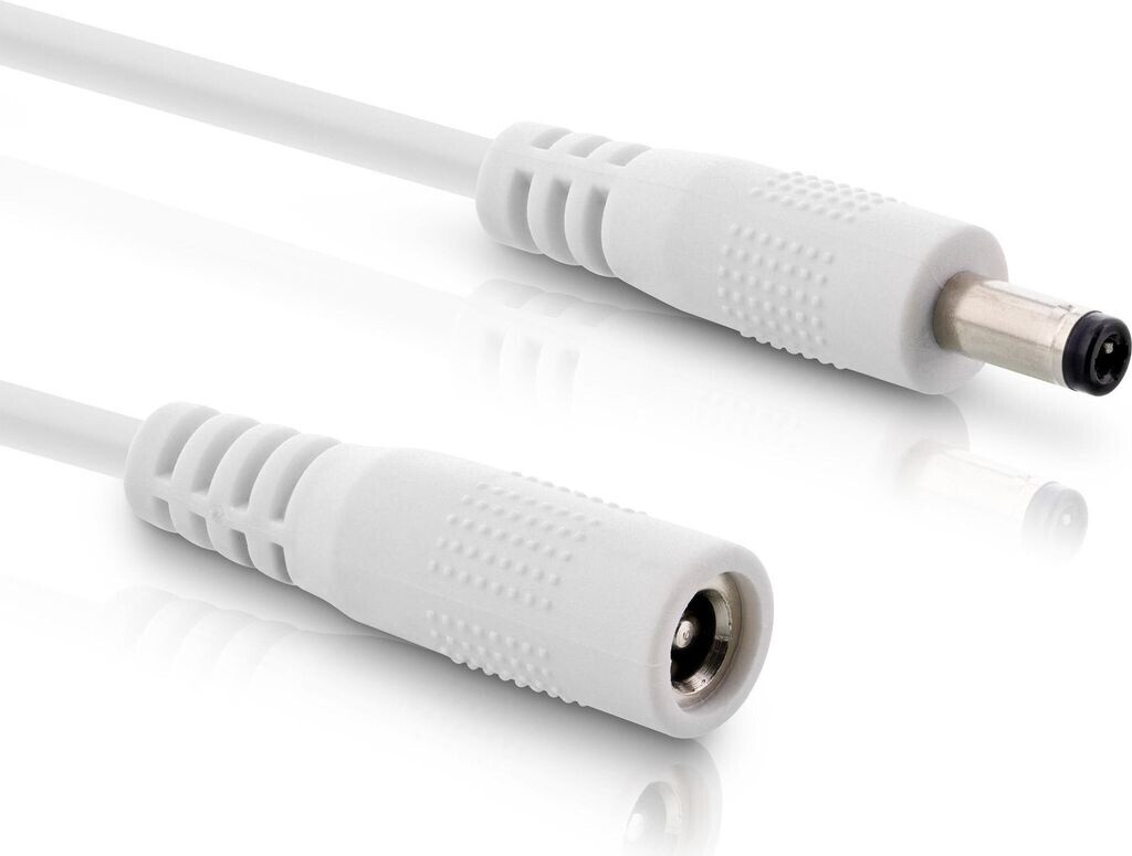Bild von 1.00m InLine DC Verlängerungskabel DC-Stecker auf DC Buchse Weiß AWG24 / 4,0x1,7mm