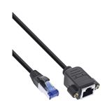 Bild von InLine  Patchkabel Einbau-Verlängerung, S/FTP (PiMf), Cat.6A, halogenfrei, Kupfer, schwarz, 3m (S/FTP, CAT6a, 3 m), Netzwerkkabel