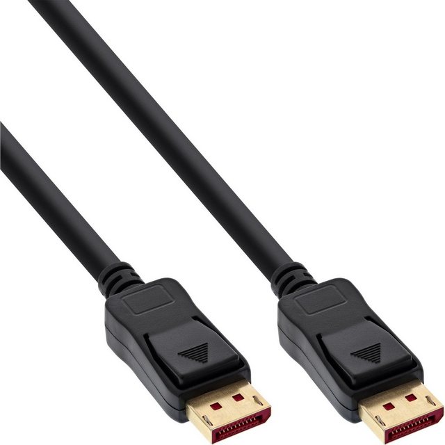 Bild von 2.00m InLine Displayport 1.4 Anschlusskabel Displayport Stecker auf Displayport Stecker Schwarz bulk / vergoldete Kontakte