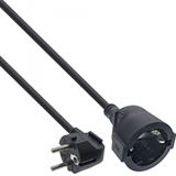 Bild von InLine, Verlängerungskabel, Strom-Verlängerung Schutzkontakt Stecker gewinkelt / Buchse, schwarz, 2 (2 m, CEE 7/4)