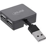 Bild von InLine USB 2.0 4-Port Hub (USB-A, 4 Ports), Dockingstation + USB Hub, Schwarz