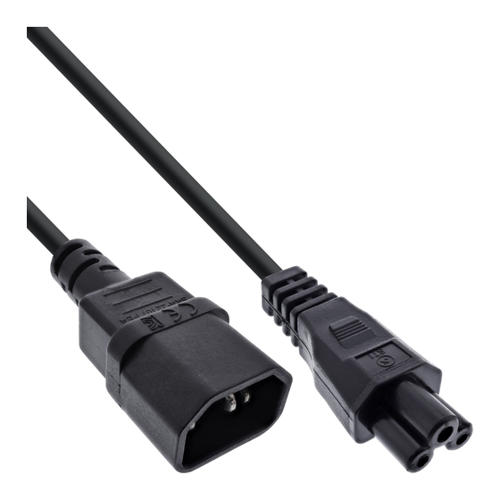Bild von InLine Netzkabel C14 Kupplung auf C5 Stecker, schwarz, 1m