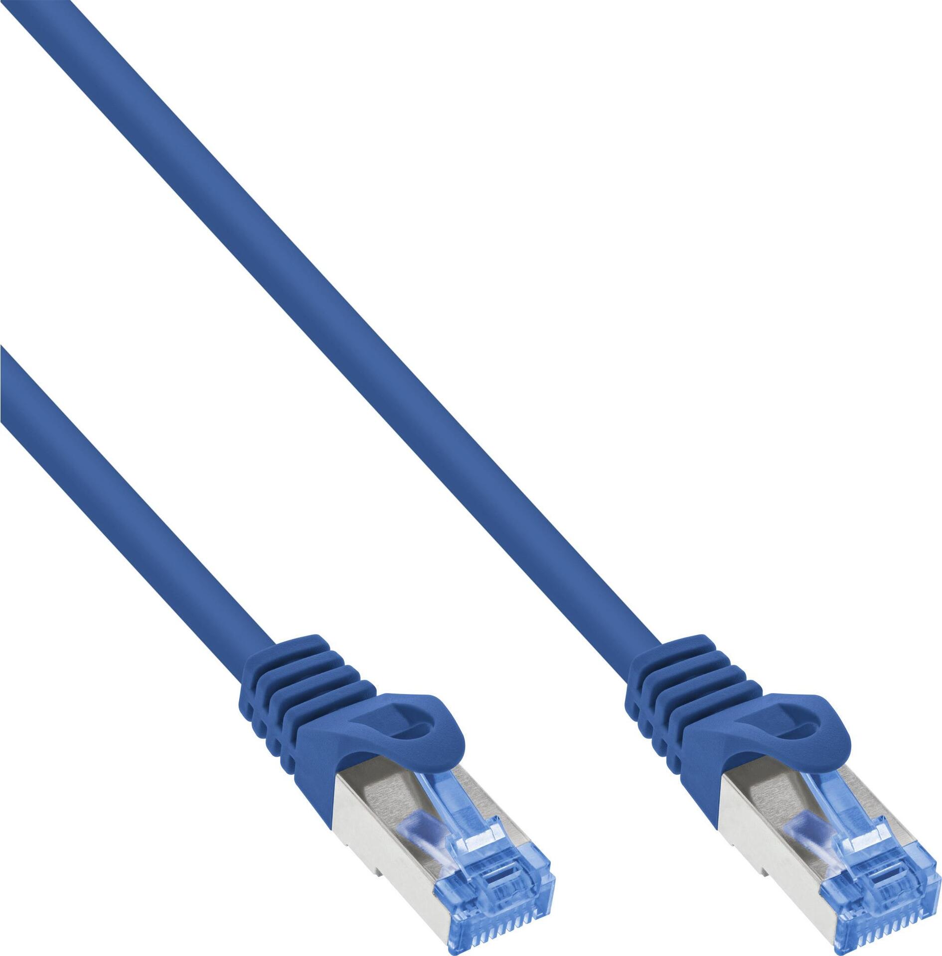 Bild von InLine Patchkabel Cat.6A S/FTP TPE LSZH CCA blau 10m - Kabel - Netzwerk (72600B)