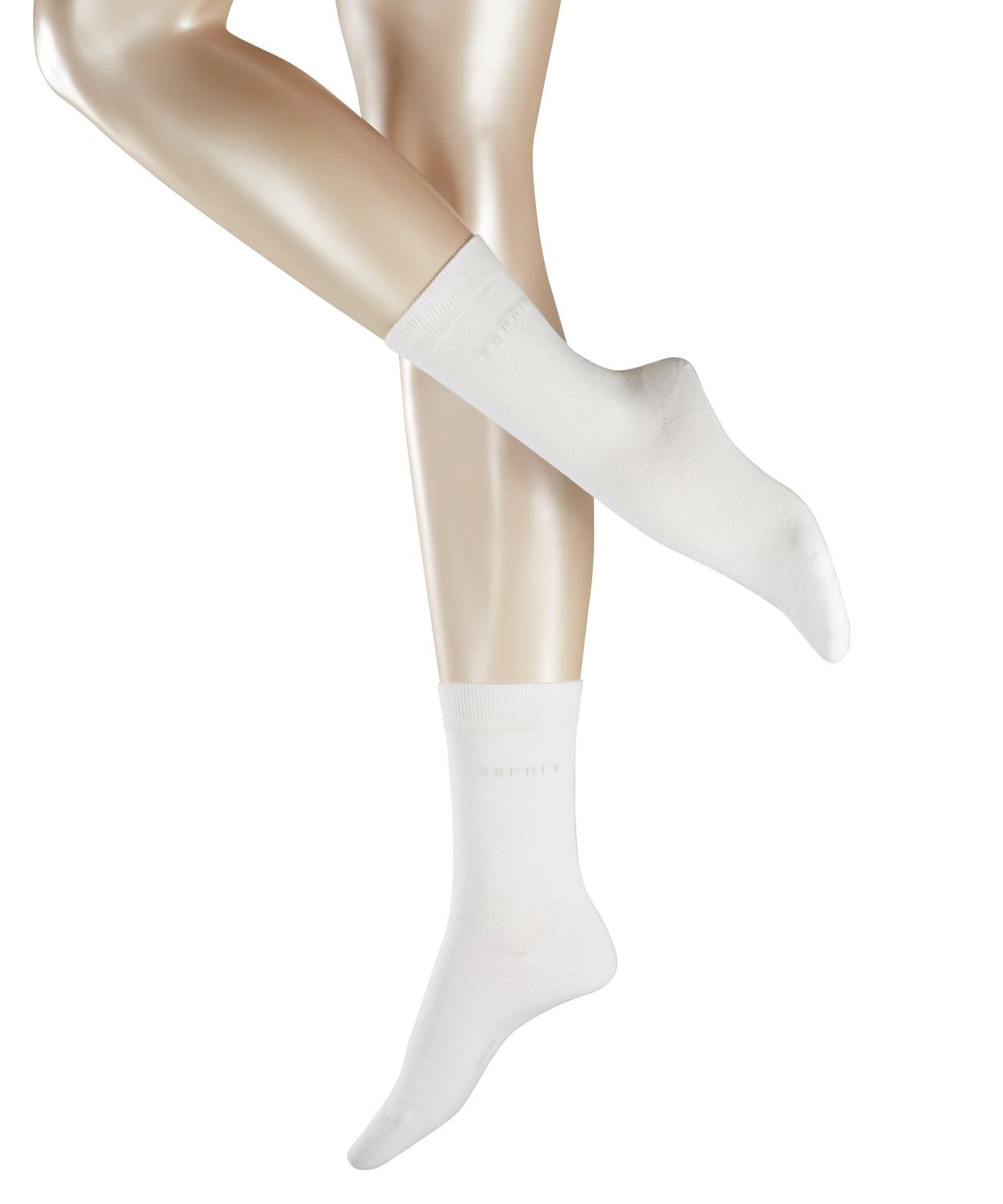 Bild von ESPRIT Damen Socken Uni 2-Pack W SO Baumwolle einfarbig 2 Paar, Weiß (White 2000), 35-38