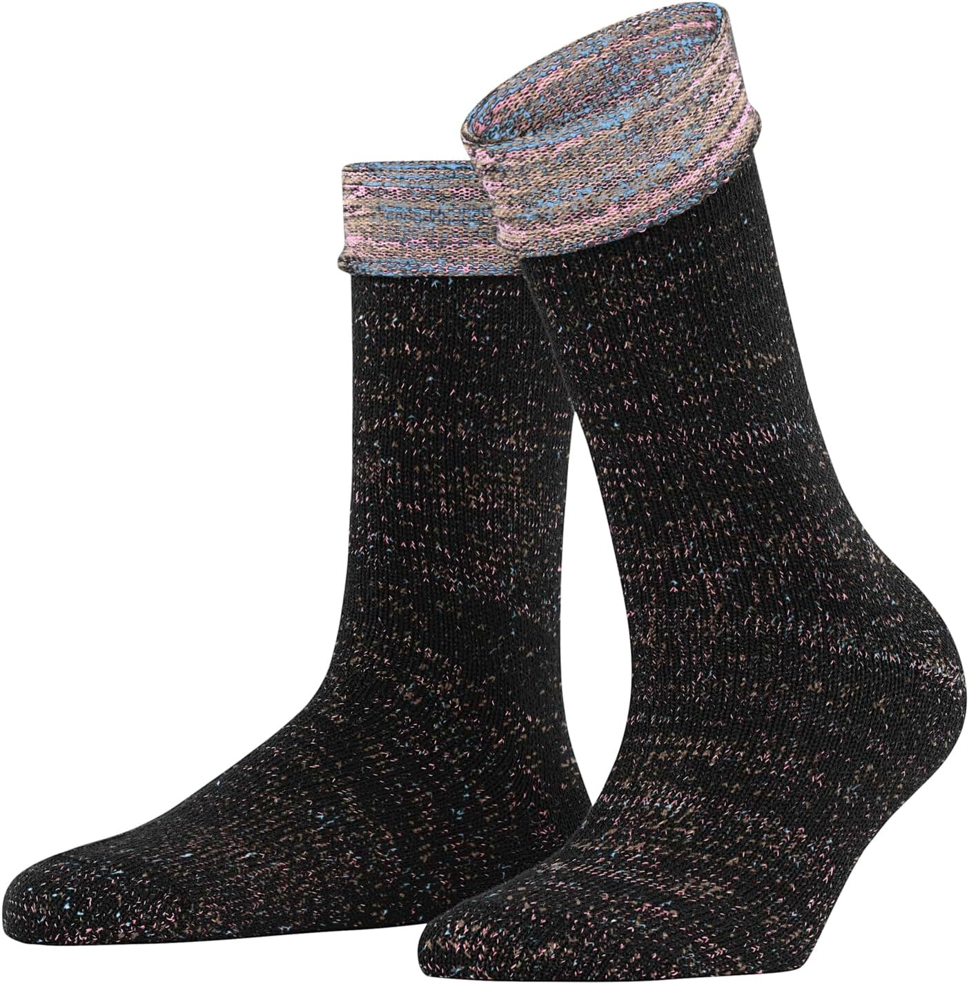 Bild von ESPRIT Damen Socken Multicolour Boot W SO Baumwolle Wolle einfarbig 1 Paar, Schwarz (Black 3000), 35-38