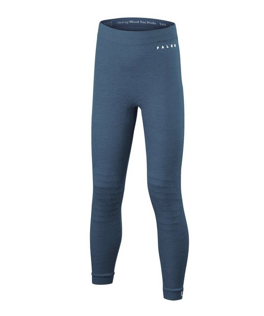 Bild von FALKE Unisex Kinder Baselayer-Hose Wool-Tech Long K TI Wolle schnelltrocknend 1 Stück, Blau (Capitain 6751), 110-116
