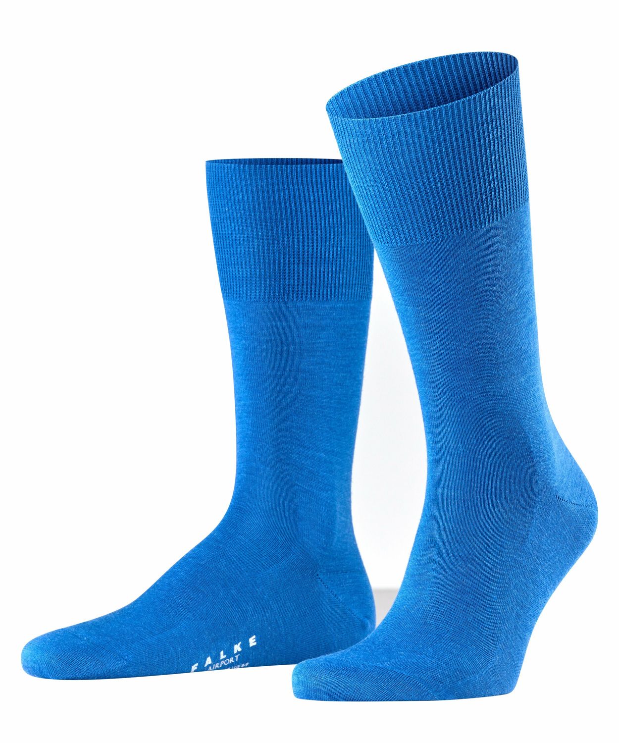 Bild von FALKE Herren Socken Airport M SO Wolle Baumwolle einfarbig 1 Paar, Blau (Sapphire 6055), 45-46