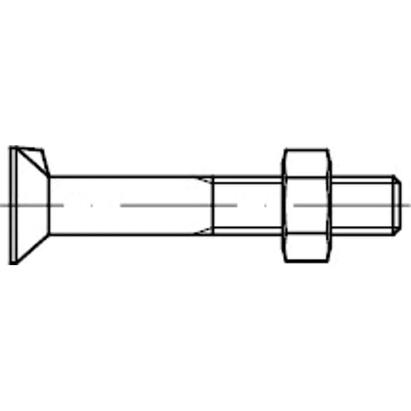 Bild von Reyher Senkschraube 200er Pack 006044000060040 Senkschraube DIN 604 m.Nase/6-kantmutter M