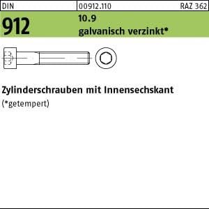 Bild von Schrauben, Zylinderschraube DIN 912 m.Innensechskant M 12 x 70 10.9 galvanisch verzinkt (50 Schrauben pro Stück)